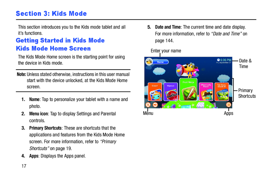 Samsung SM-T2105GYYXAR user manual Kids Mode 