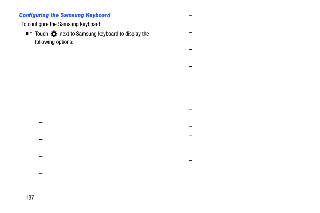 Samsung SM-T210RGNYXAR, SM T210RZWYXAR, SMT210RZWYXAR user manual 137, Advanced displays the following advanced options 