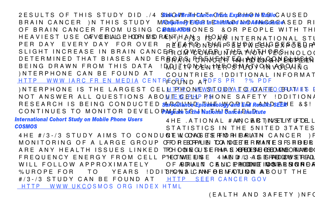 Samsung SM-T210RGNYXAR, SM T210RZWYXAR, SMT210RZWYXAR International Cohort Study on Mobile Phone Users Cosmos, 150 