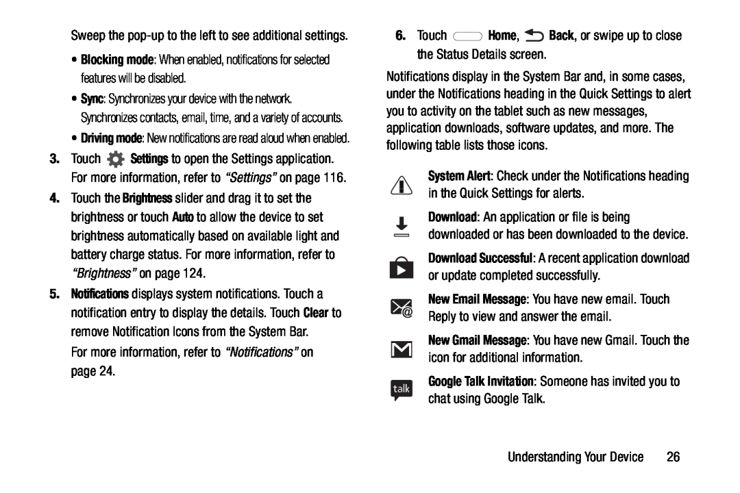 Samsung SM-T210RGNYXAR, SMT210RZWYXAR user manual For more information, refer to “Notifications” on page 