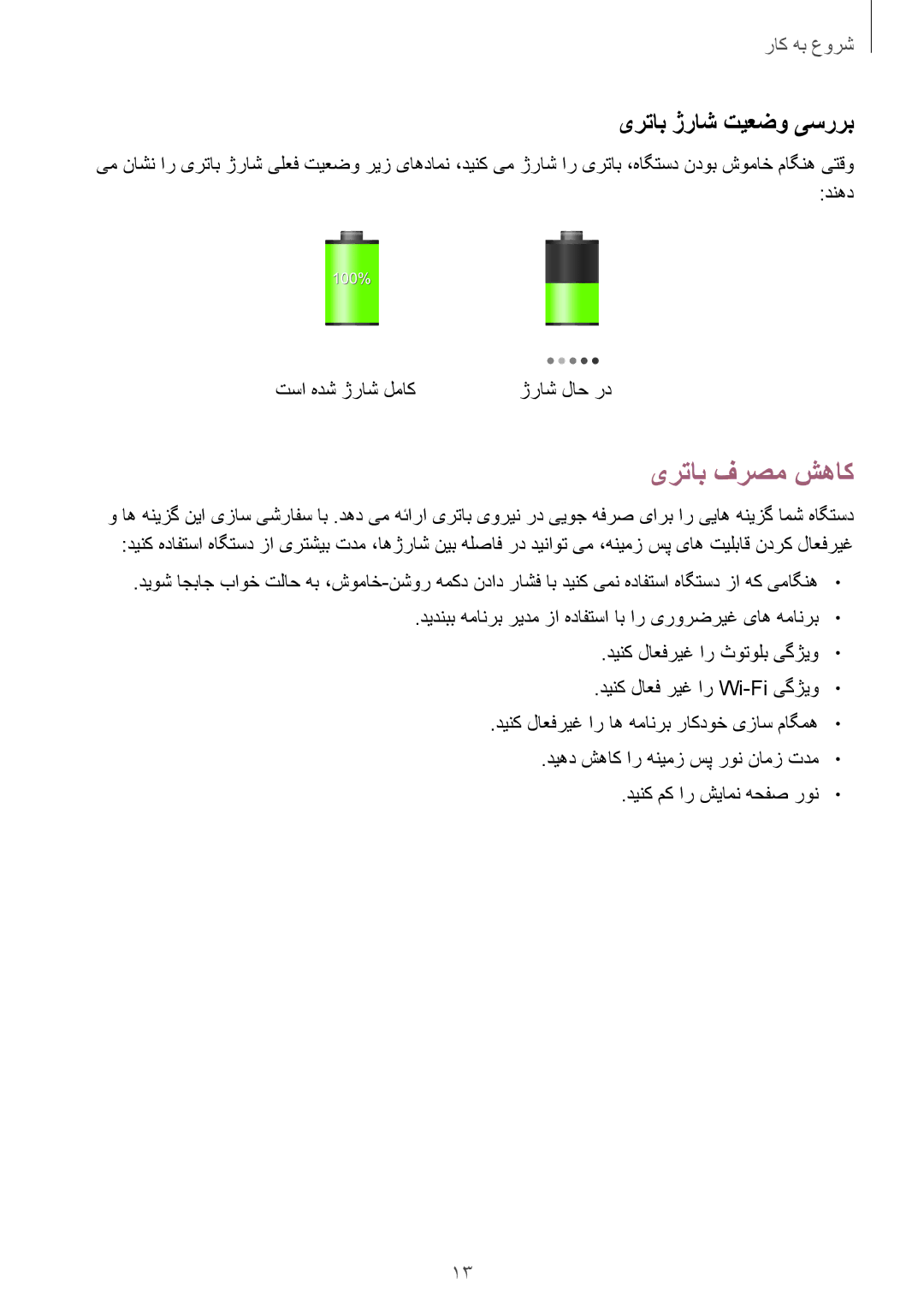 Samsung SM-T2110MKAWTL, SM-T2110MKASAC, SM-T2110MKETHR manual یرتاب فرصم شهاک, یرتاب ژراش تیعضو یسررب, تسا هدش ژراش لماک 