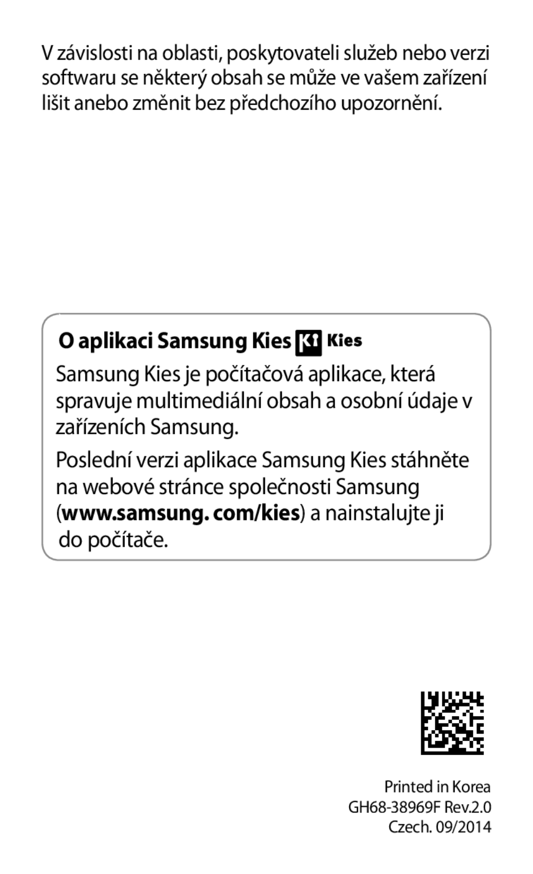 Samsung SM-T2110MKAATO, SM-T2110MKATPL, SM-T2110ZWAATO, SM-T2110ZWATPL, SM-T2110GNAATO manual Aplikaci Samsung Kies 