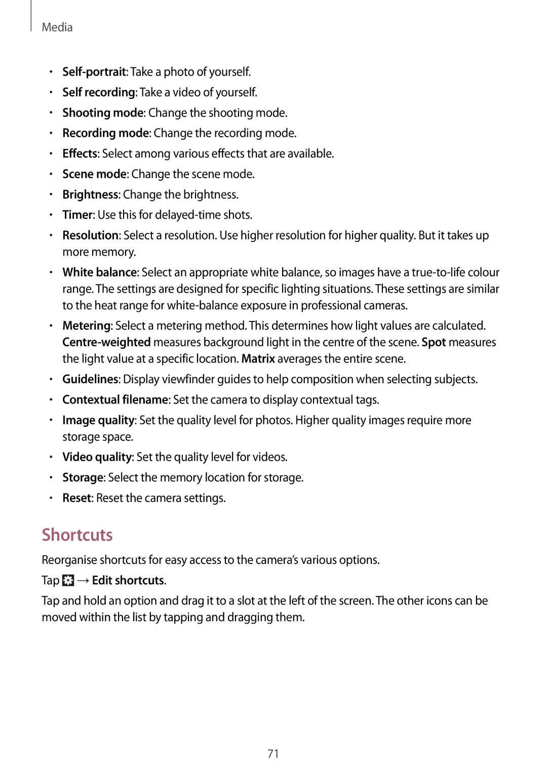 Samsung SM-T2110GNABGL, SM-T2110MKATPL, SM-T2110MKAATO, SM-T2110ZWADBT, SM-T2110MKATMN manual Shortcuts, Tap →Edit shortcuts 