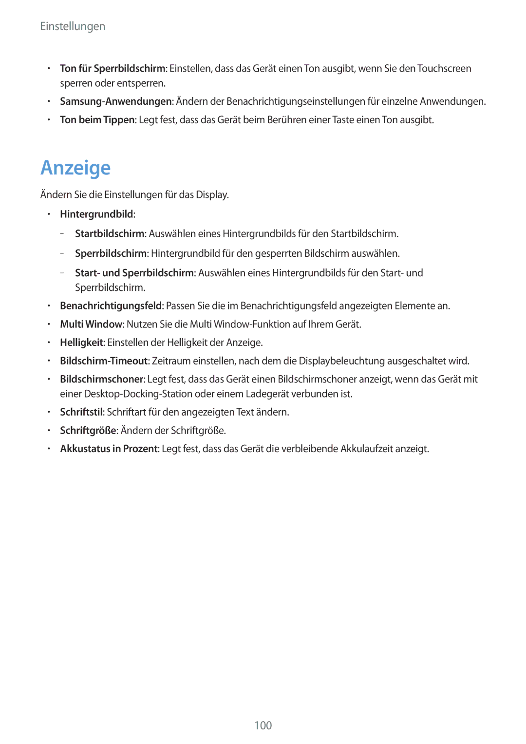 Samsung SM-T2110MKATPL, SM-T2110MKAATO, SM-T2110ZWADBT, SM-T2110MKATMN, SM-T2110MKADBT manual Anzeige, Hintergrundbild 