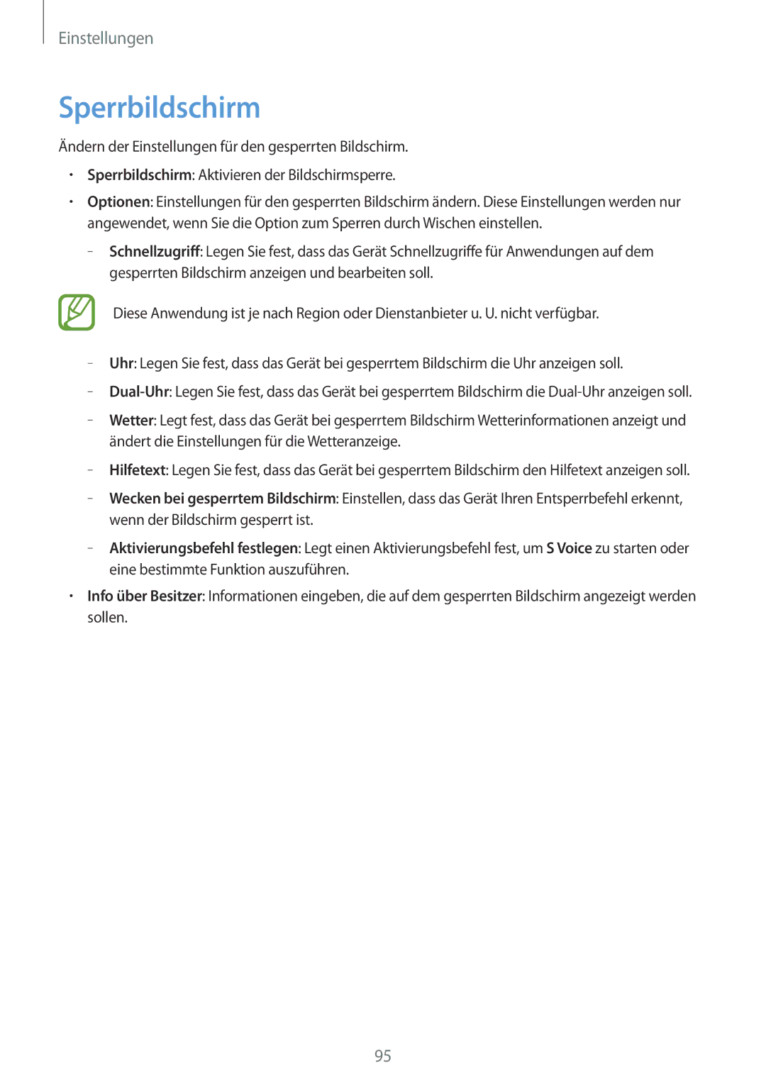 Samsung SM-T2110ZWAATO, SM-T2110MKATPL, SM-T2110MKAATO, SM-T2110ZWADBT, SM-T2110MKATMN, SM-T2110MKADBT manual Sperrbildschirm 