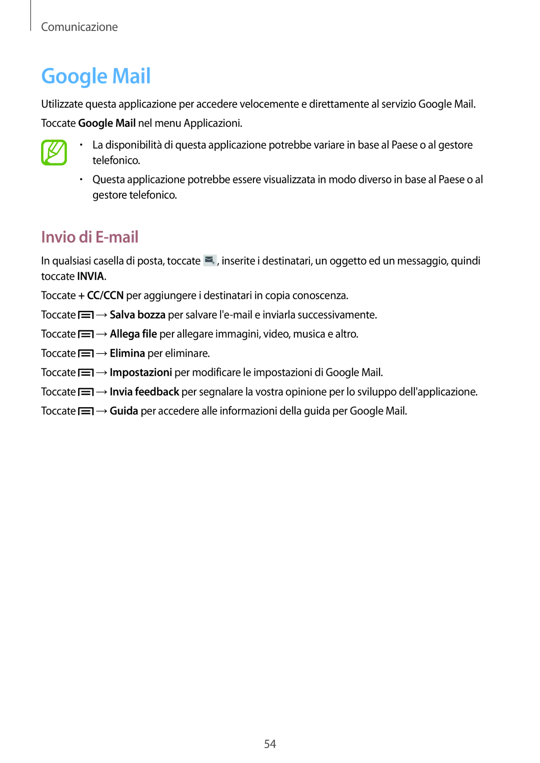 Samsung SM-T2110ZWAOMN, SM-T2110ZWAITV, SM-T2110ZWAHUI, SM-T2110ZWAXEO, SM-T2110ZWATIM manual Google Mail 