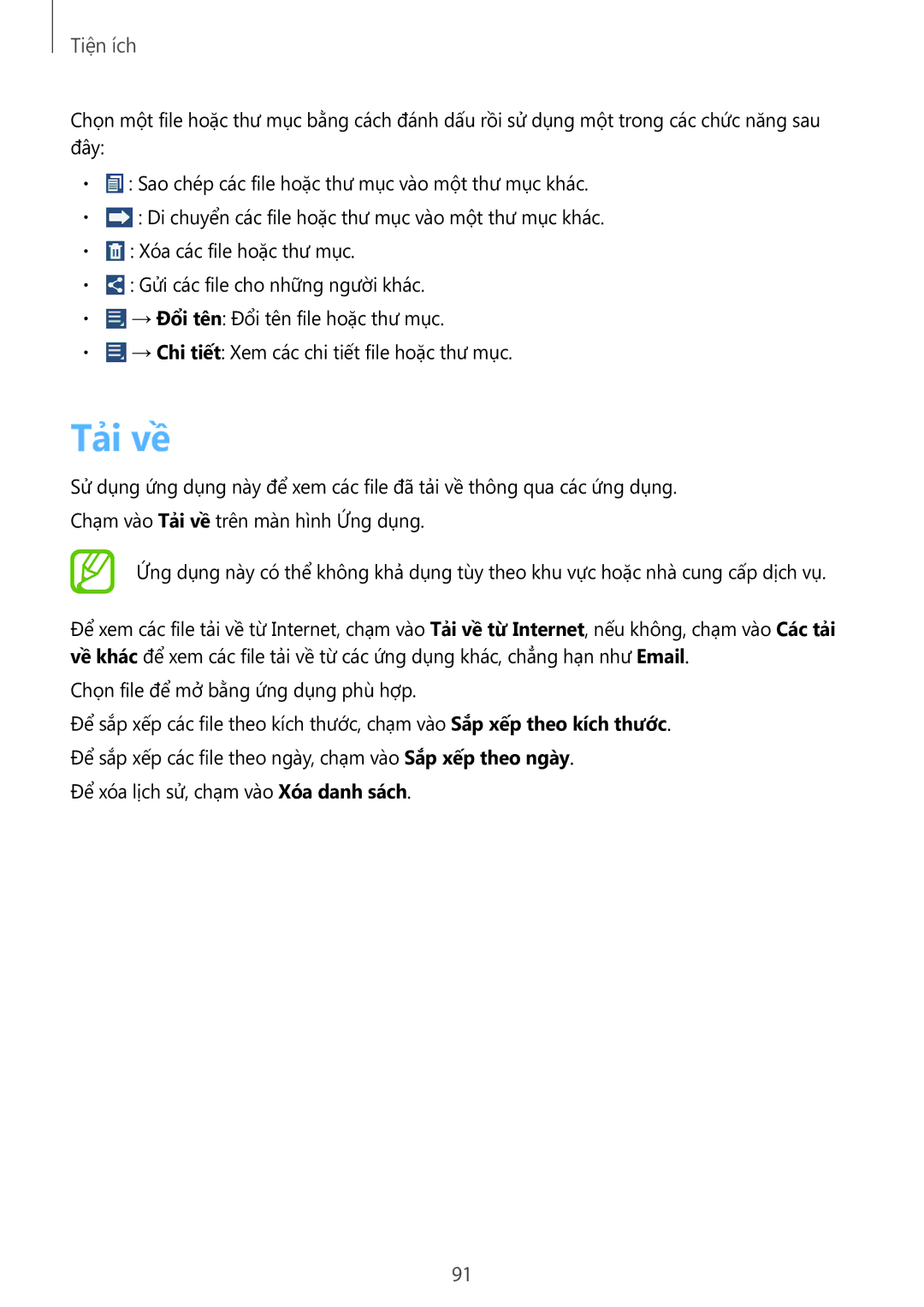 Samsung SM-T2110ZWEXXV manual Tải về 