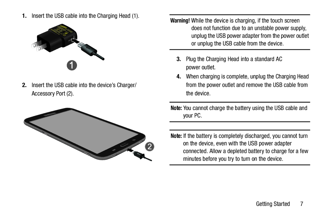 Samsung SM-T217AZKAATT user manual Getting Started 