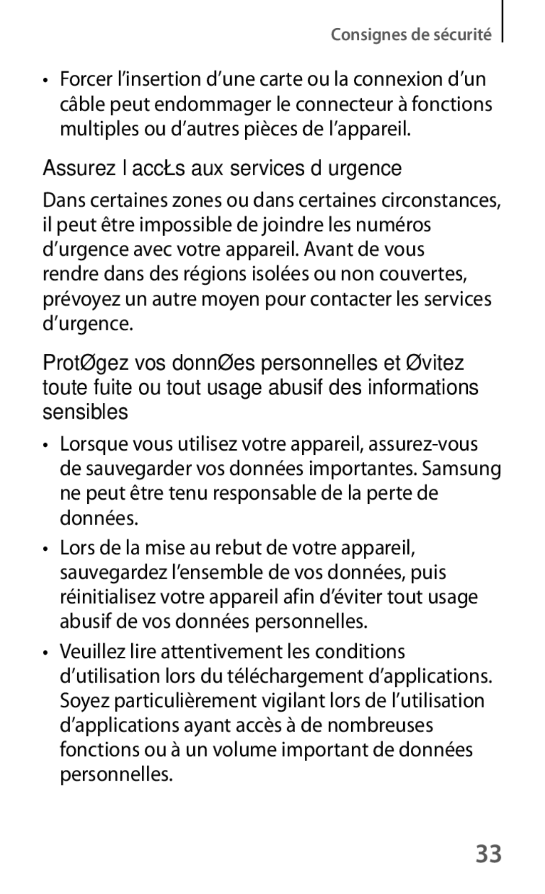 Samsung SM-T230NZWAXEF, SM-T230NYKAXEF manual Assurez l’accès aux services d’urgence 