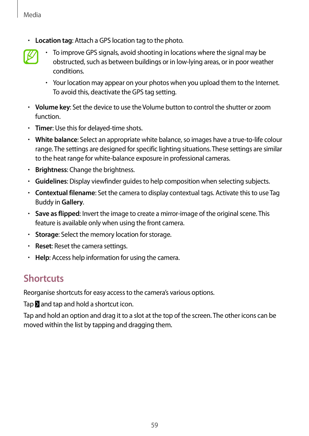 Samsung SM-T230NYKABMW, SM-T230NYKCBMW manual Shortcuts 