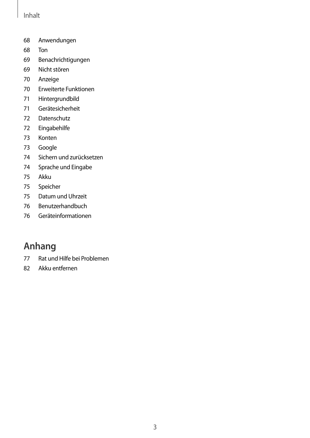 Samsung SM-T230NZKIBMW, SM-T230NZKWBMW manual Inhalt, Rat und Hilfe bei Problemen Akku entfernen 