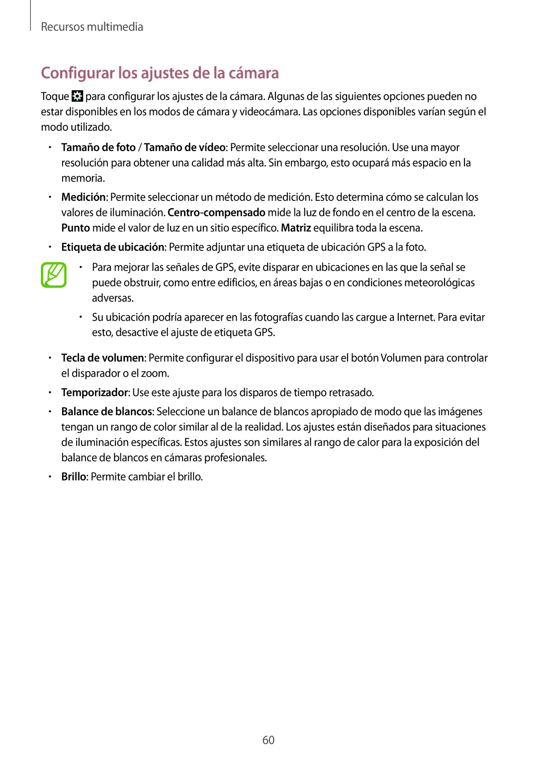 Samsung SM-T230NZWAE12, SM-T230NZWAXEO, SM-T230NZWATPH, SM-T230NYKATPH, SM-T230NZWAPHE Configurar los ajustes de la cámara 