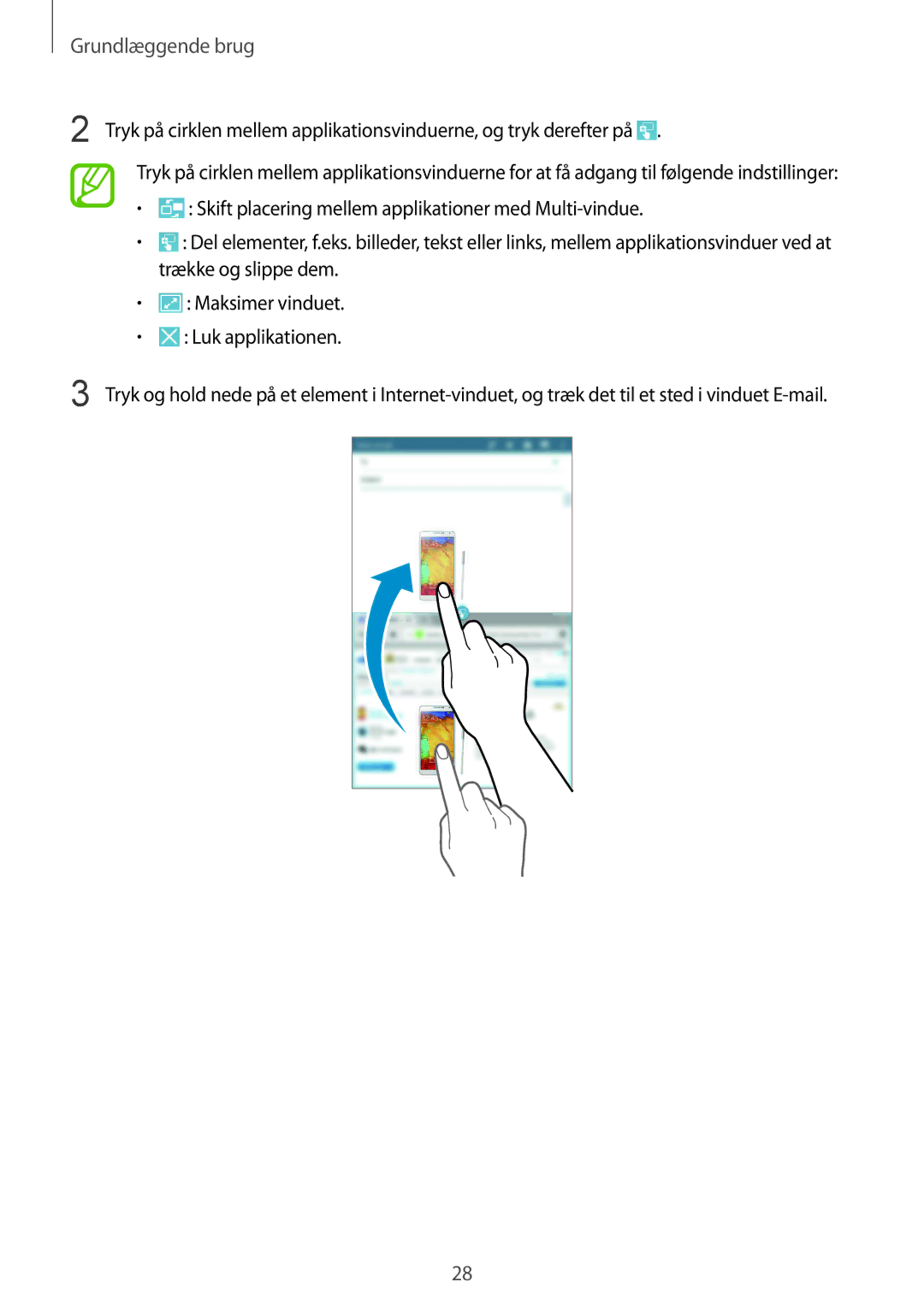 Samsung SM-T235NYKANEE, SM-T235NZWANEE manual Grundlæggende brug 