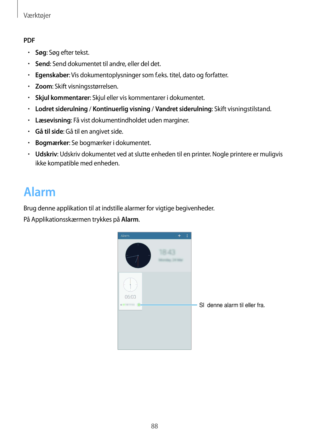 Samsung SM-T235NYKANEE, SM-T235NZWANEE manual Alarm 