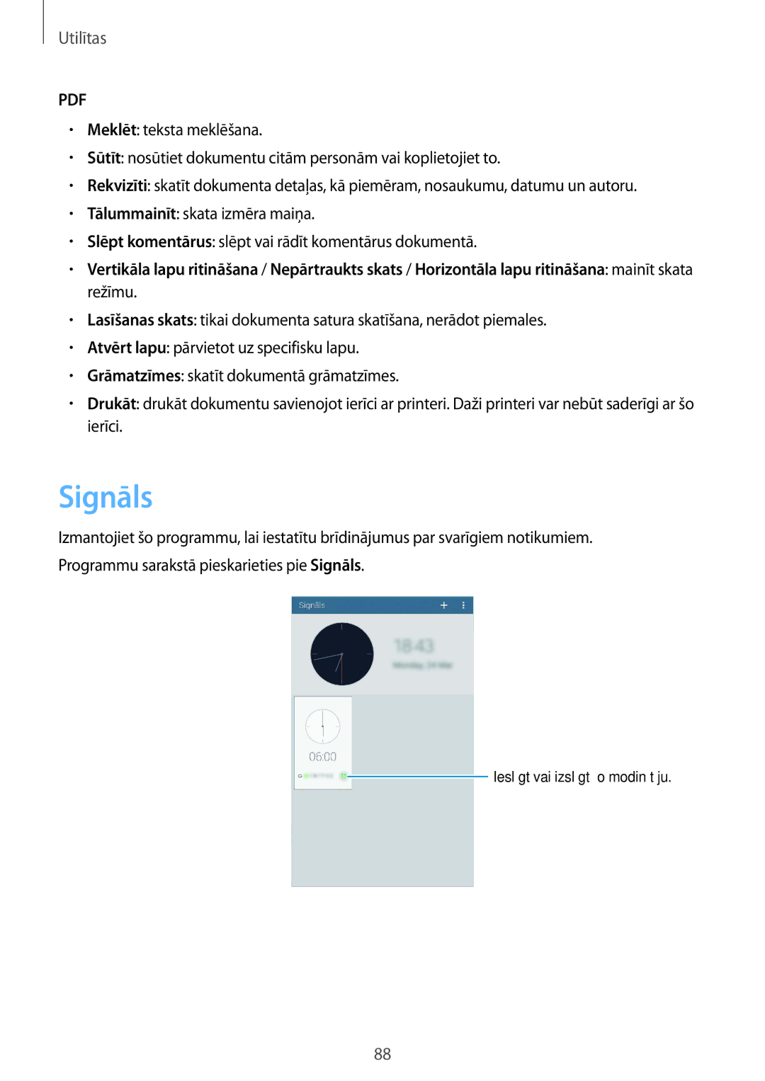 Samsung SM-T235NYKASEB, SM-T235NZWASEB manual Signāls 