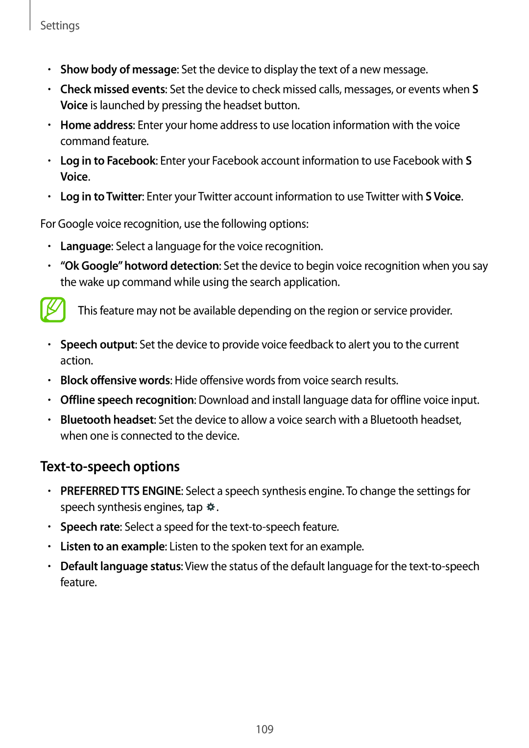 Samsung SM-T235NYKAPHE, SM-T235NZWAATO, SM-T235NYKASEB, SM-T235NZWADBT, SM-T235NYKAATO, SM-T235NYKAXEO Text-to-speech options 