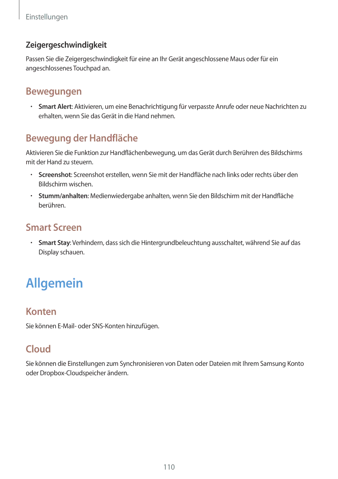 Samsung SM-T235NZWAATO, SM-T235NYKASEB, SM-T235NZWADBT, SM-T235NYKAATO, SM-T235NYKAXEO, SM-T235NYKADBT manual Allgemein 