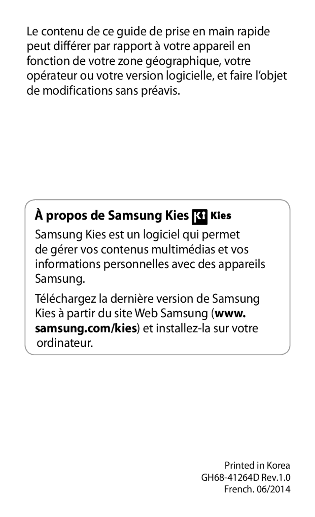 Samsung SM-T235NZWAXEF manual Propos de Samsung Kies 