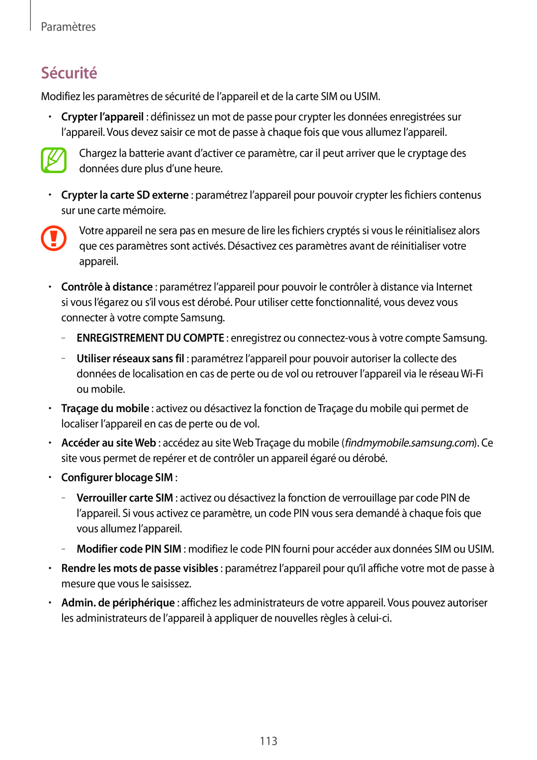 Samsung SM-T235NZWAXEF manual Sécurité, Configurer blocage SIM 