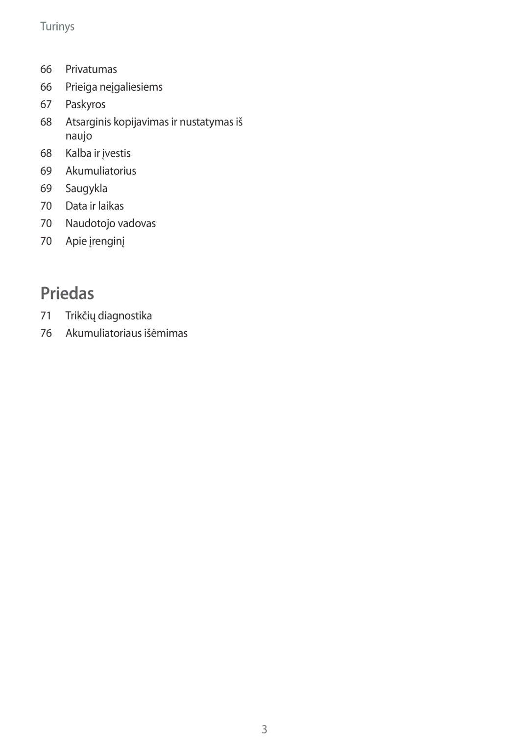 Samsung SM-T280NZWASEB, SM-T280NZKASEB manual Priedas 