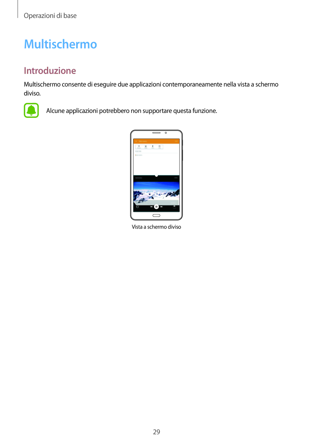 Samsung SM-T285NZKAITV manual Multischermo, Introduzione 
