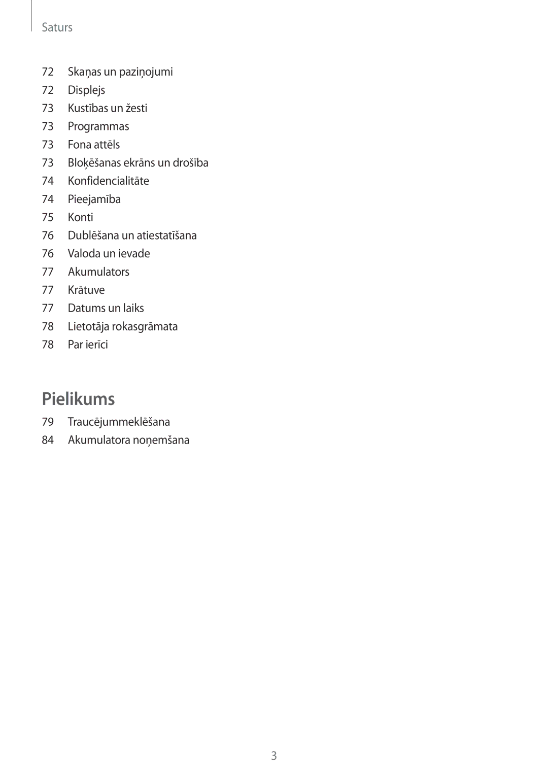 Samsung SM-T285NZKASEB manual Pielikums 