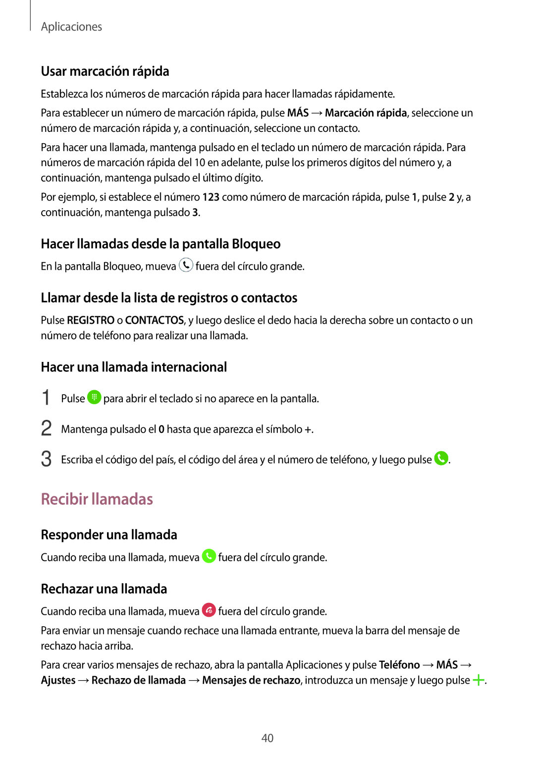 Samsung SM-T285NZKAPHE, SM-T285NZKAXEO, SM-T285NZWAPHE manual Recibir llamadas 