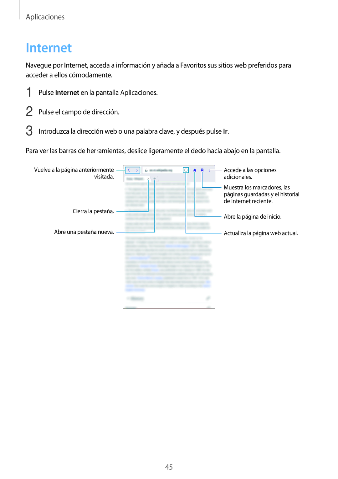 Samsung SM-T285NZKAXEO, SM-T285NZKAPHE, SM-T285NZWAPHE manual Internet 