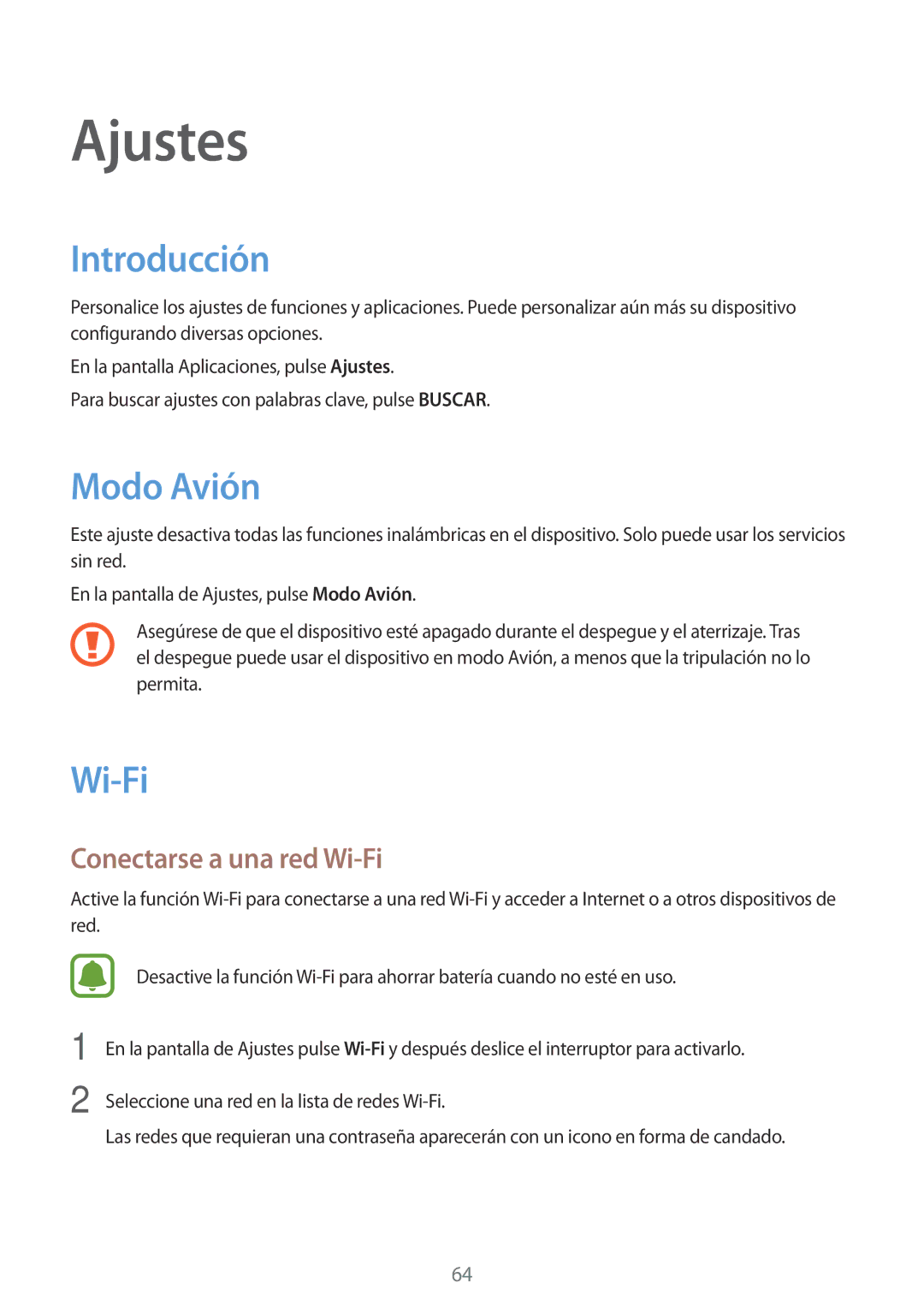 Samsung SM-T285NZKAPHE, SM-T285NZKAXEO, SM-T285NZWAPHE manual Introducción, Modo Avión, Conectarse a una red Wi-Fi 