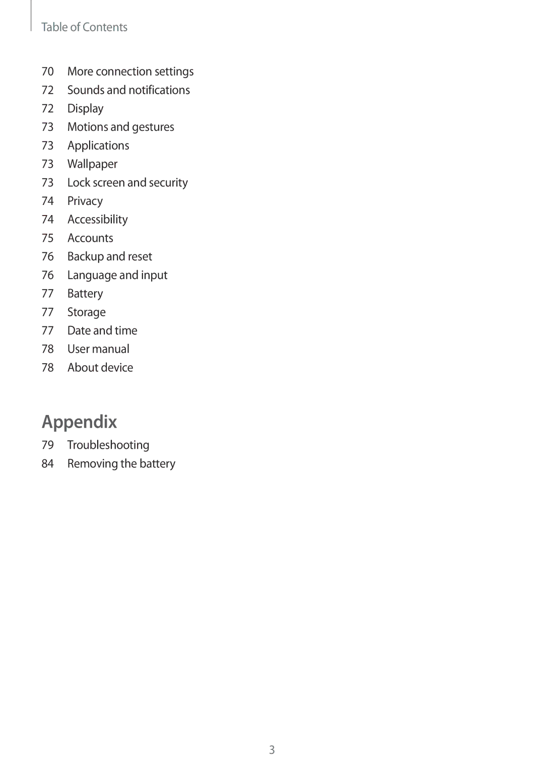 Samsung SM-T285NZKAXXV, SM-T285NZSAKSA, SM-T285NZKAKSA, SM-T285NZWAKSA, SM-T285NZWAXXV, SM-T285NZKABGL manual Appendix 