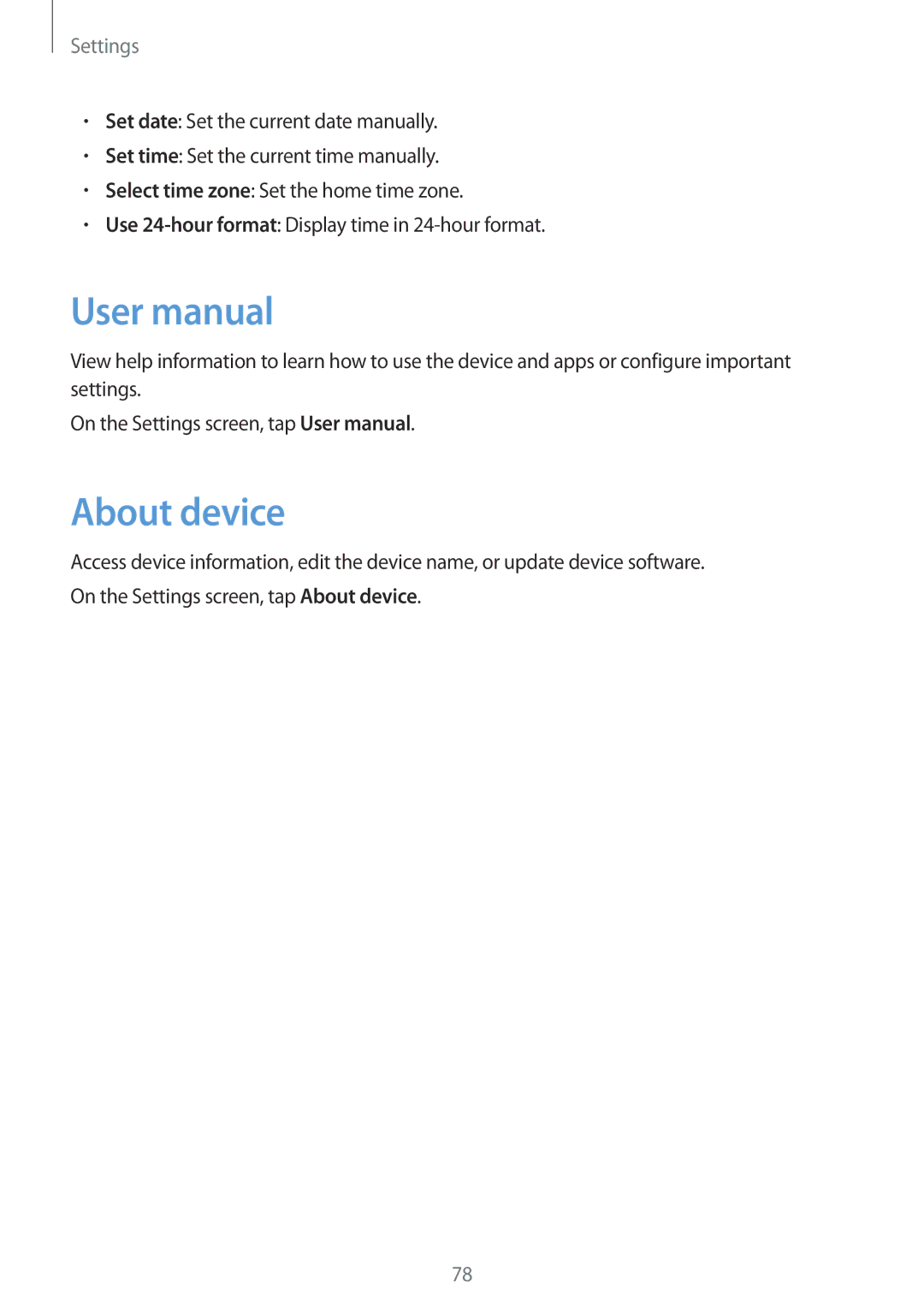 Samsung SM-T285NZSAKSA, SM-T285NZKAKSA, SM-T285NZWAKSA, SM-T285NZKAXXV, SM-T285NZWAXXV, SM-T285NZKABGL manual About device 