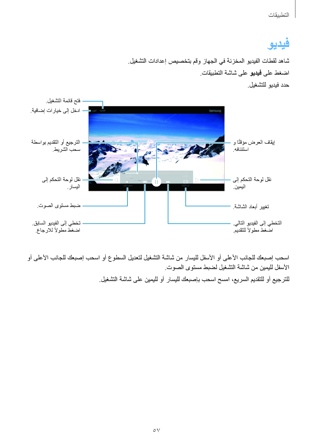 Samsung SM-T285NZSAKSA, SM-T285NZKAKSA, SM-T285NZWAKSA manual ويديف 