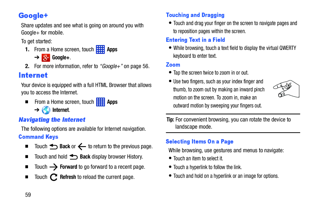 Samsung SMT3100ZWYXAR, SM-T3100ZWYXAR, SM-T3100GNYXAR, SMT3100GNYXAR user manual Navigating the Internet 