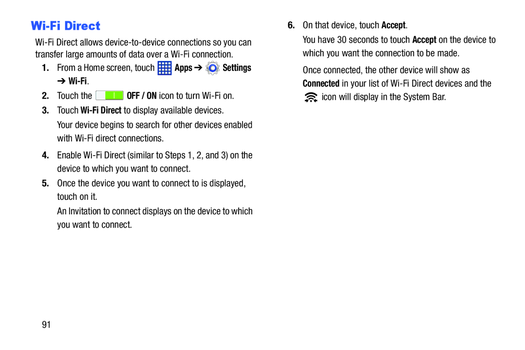 Samsung SM T3100GNYXAR, GTP5210GNYXAR, GTP5210ZWYXAR, GT-P5210GNYXAR, GT P5210ZWYXAR, 3 10.1 White user manual Wi-Fi Direct 