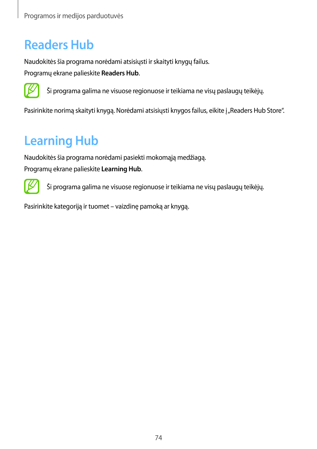 Samsung SM-T3100ZWASEB, SM-T3100MKASEB manual Readers Hub, Learning Hub 