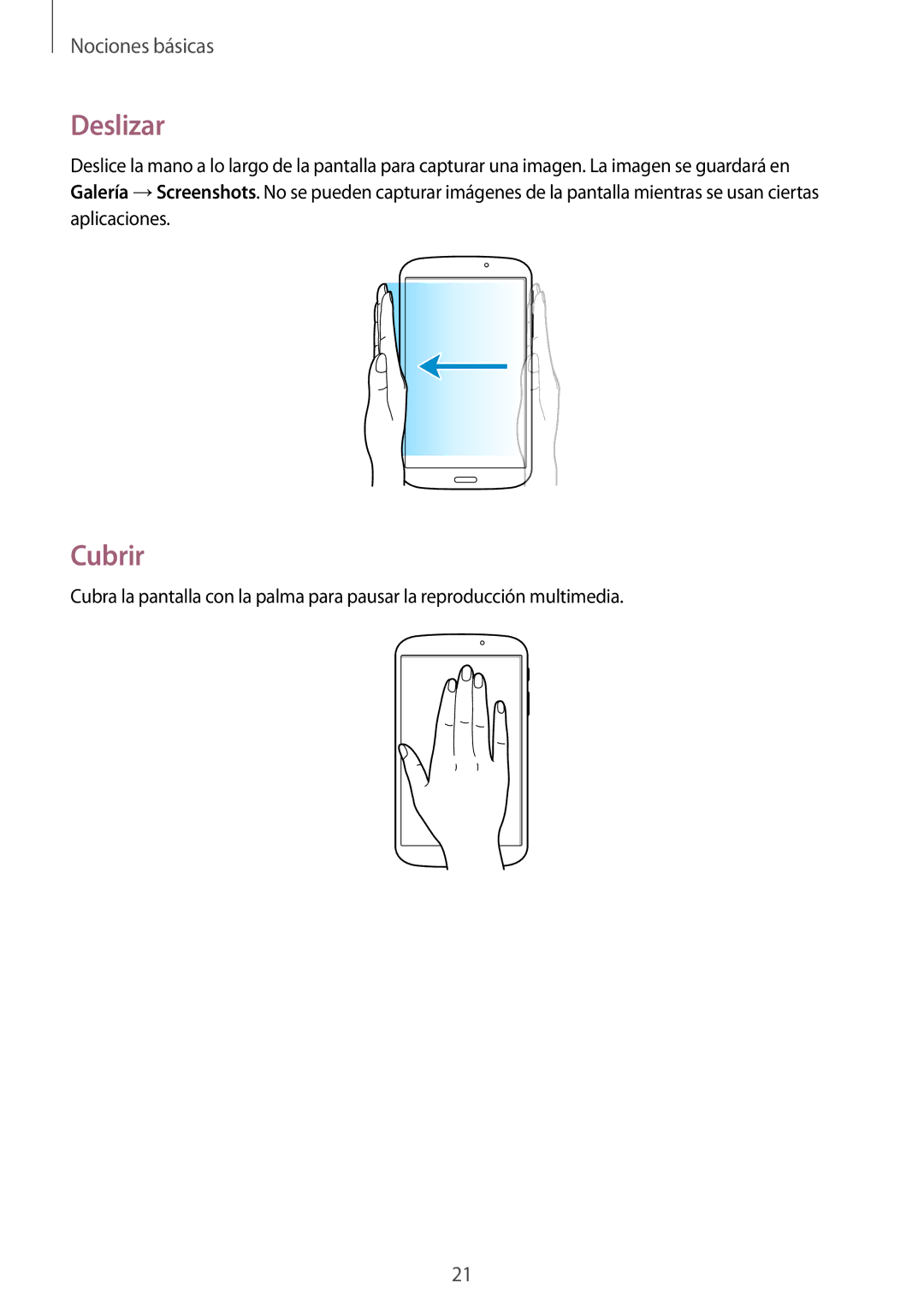 Samsung SM-T3100GRAPHE, SM-T3100ZWAXEO, SM-T3100MKATPH, SM-T3100ZWAPHE, SM-T3100GNATPH, SM-T3100GNAPHE manual Deslizar, Cubrir 