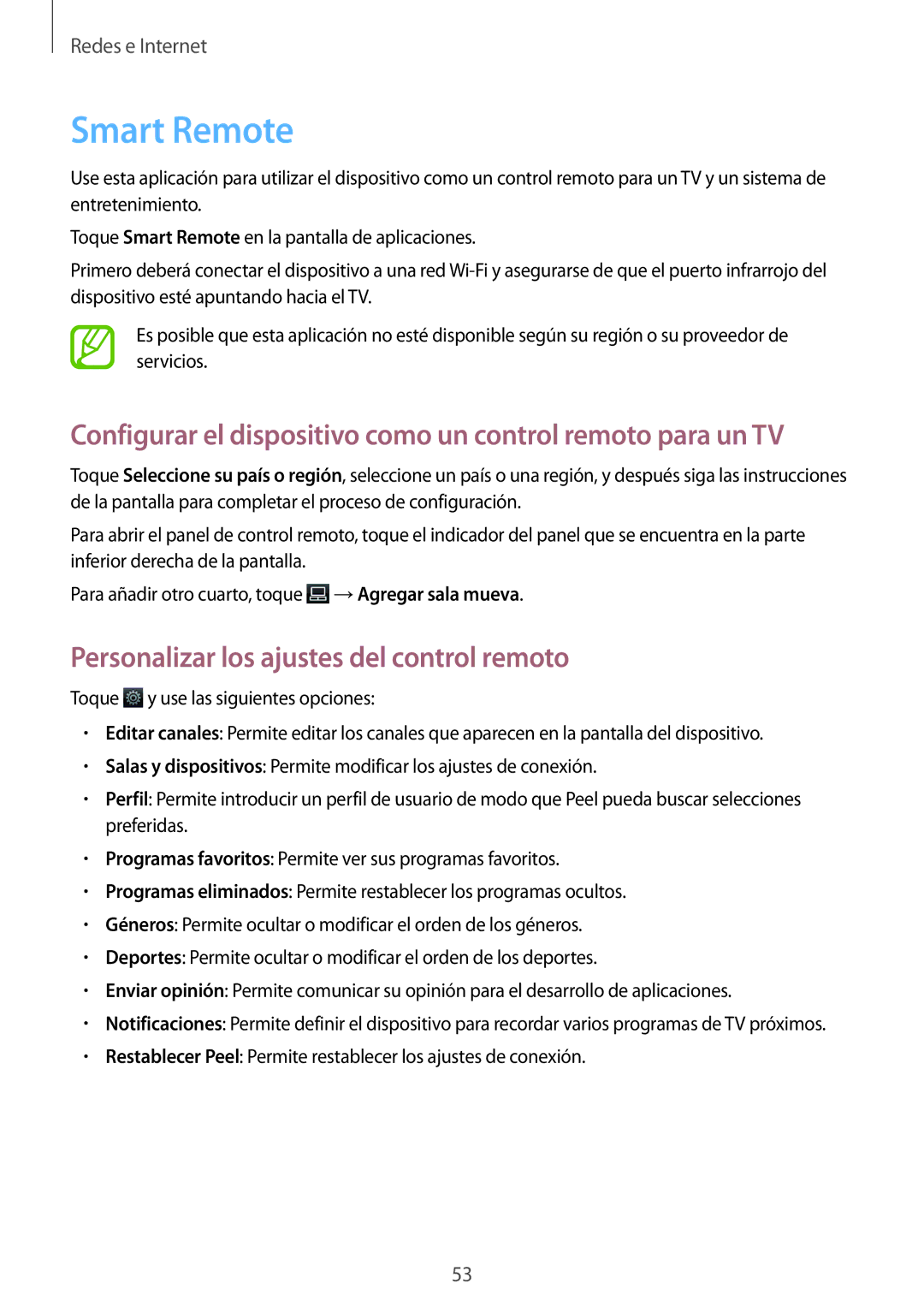 Samsung SM-T3100GRAPHE, SM-T3100ZWAXEO manual Smart Remote, Configurar el dispositivo como un control remoto para un TV 