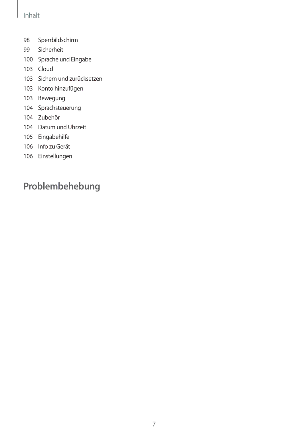 Samsung SM-T3100ZWATPH, SM-T3100ZWAXEO, SM-T3100MKEATO, SM-T3100ZWATUR, SM-T3100ZWAATO, SM-T3100GNATUR manual Problembehebung 