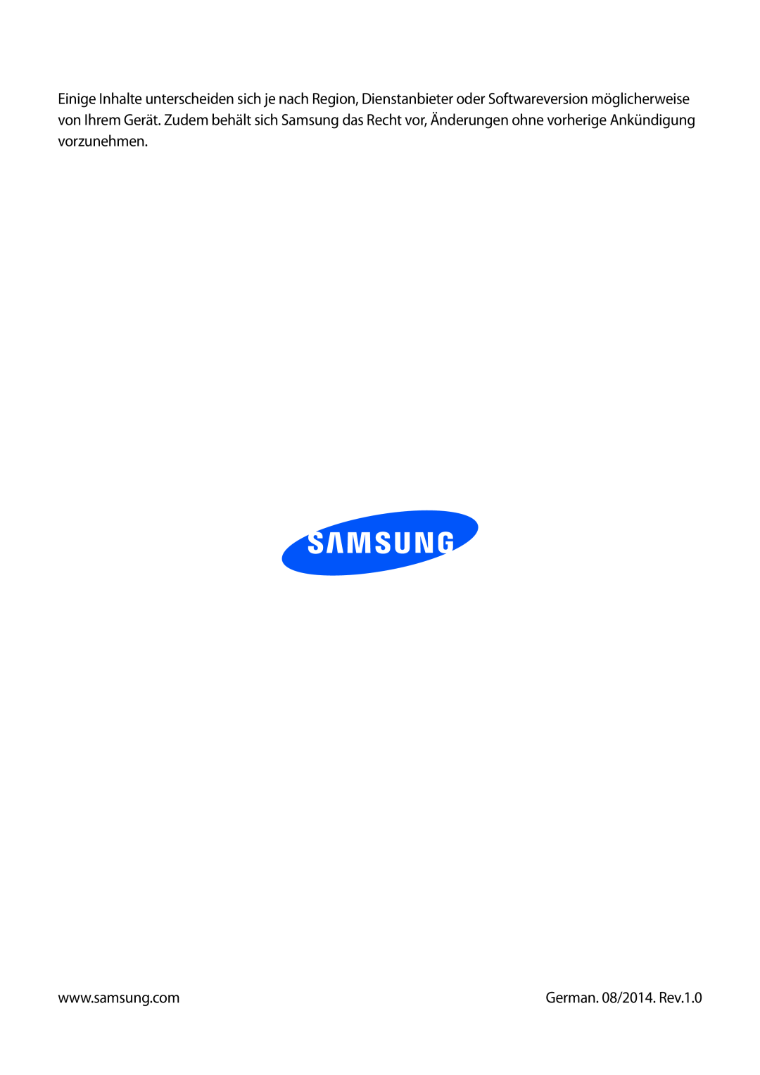 Samsung SM-T3100MKEATO, SM-T3100ZWAXEO, SM-T3100ZWATUR, SM-T3100ZWAATO, SM-T3100GNATUR manual German. 08/2014. Rev.1.0 