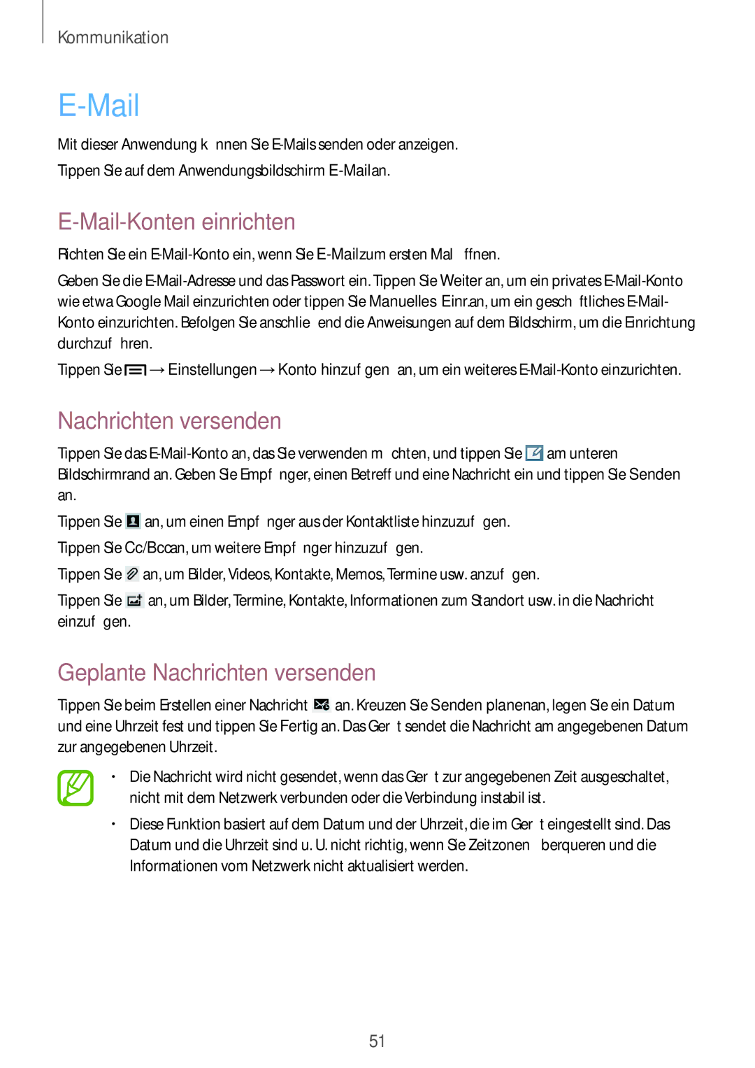 Samsung SM-T3110ZWAATO, SM-T3110ZWAITV, SM-T3110MKADBT, SM-T3110MKAATO, SM-T3110MKATCL manual Mail-Konten einrichten 