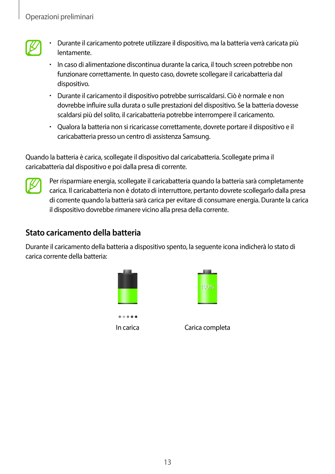 Samsung SM-T3110MKADBT, SM-T3110ZWAITV, SM-T3110ZWAEUR, SM-T3110ZWATIM, SM-T3110ZWAWIN manual Stato caricamento della batteria 