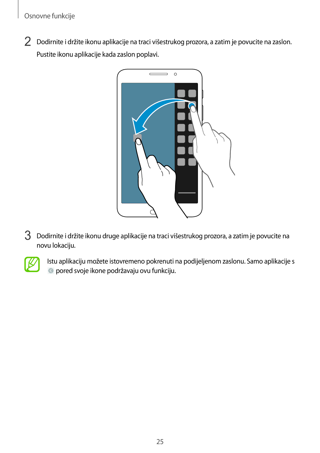 Samsung SM-T3110ZWASEE manual Osnovne funkcije 