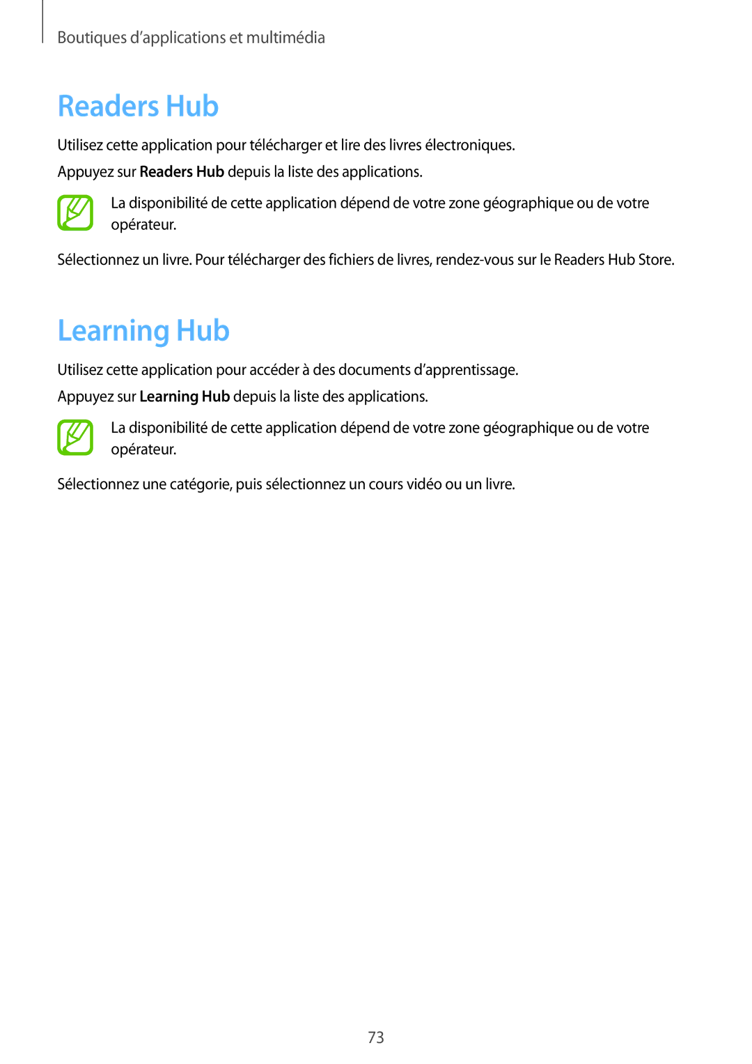 Samsung SM-T3100MKAXEF, SM-T3110ZWAXEF, SM-T3100ZWAXEF, SM-T3100MKEFNC manual Readers Hub, Learning Hub 