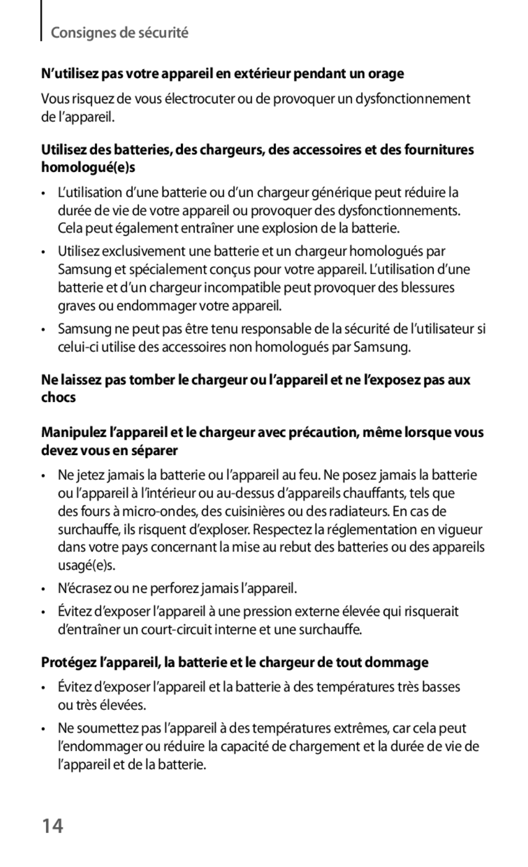 Samsung SM-T3110ZWAXEF manual Consignes de sécurité 