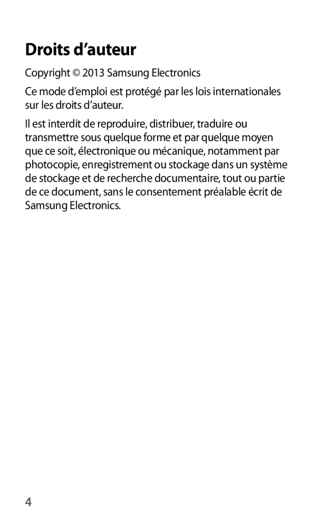 Samsung SM-T3110ZWAXEF manual Droits d’auteur 