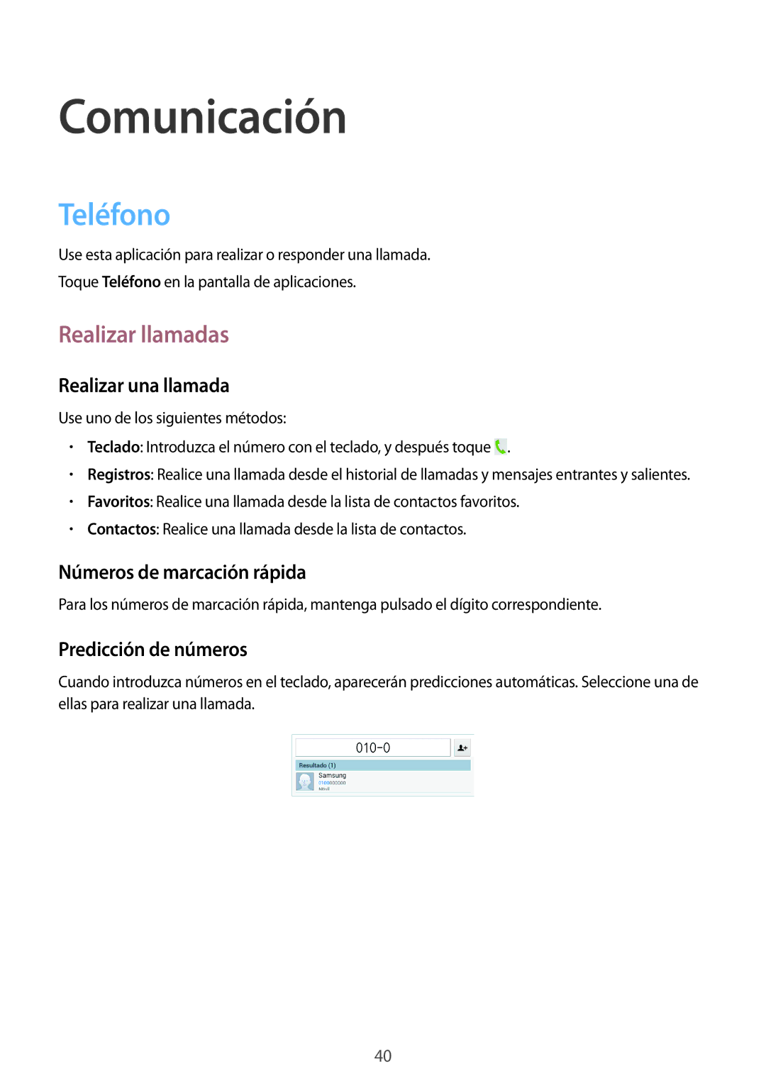 Samsung SM-T3150ZWAATL manual Comunicación, Teléfono, Realizar llamadas 