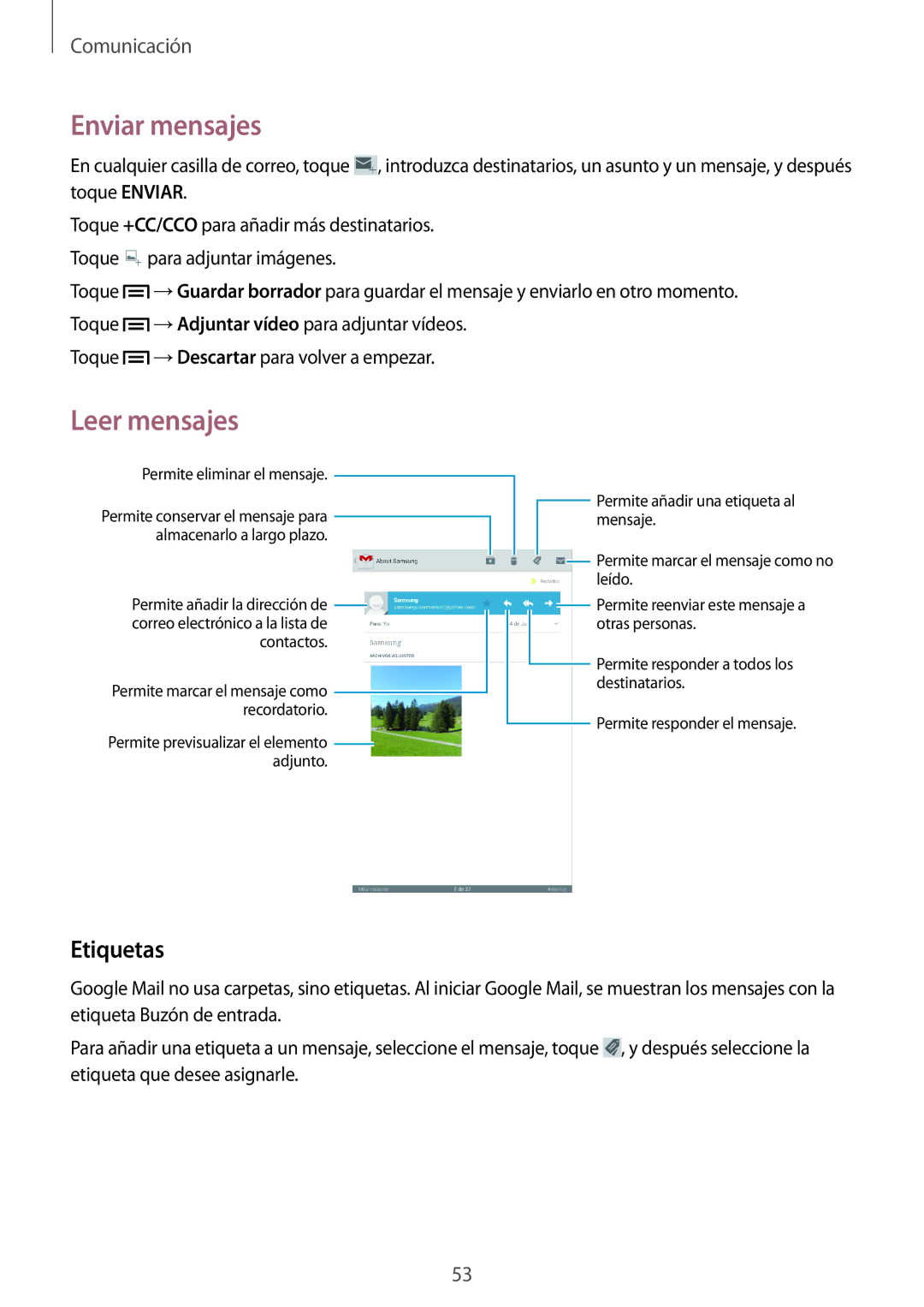 Samsung SM-T3150ZWAATL manual Etiquetas 