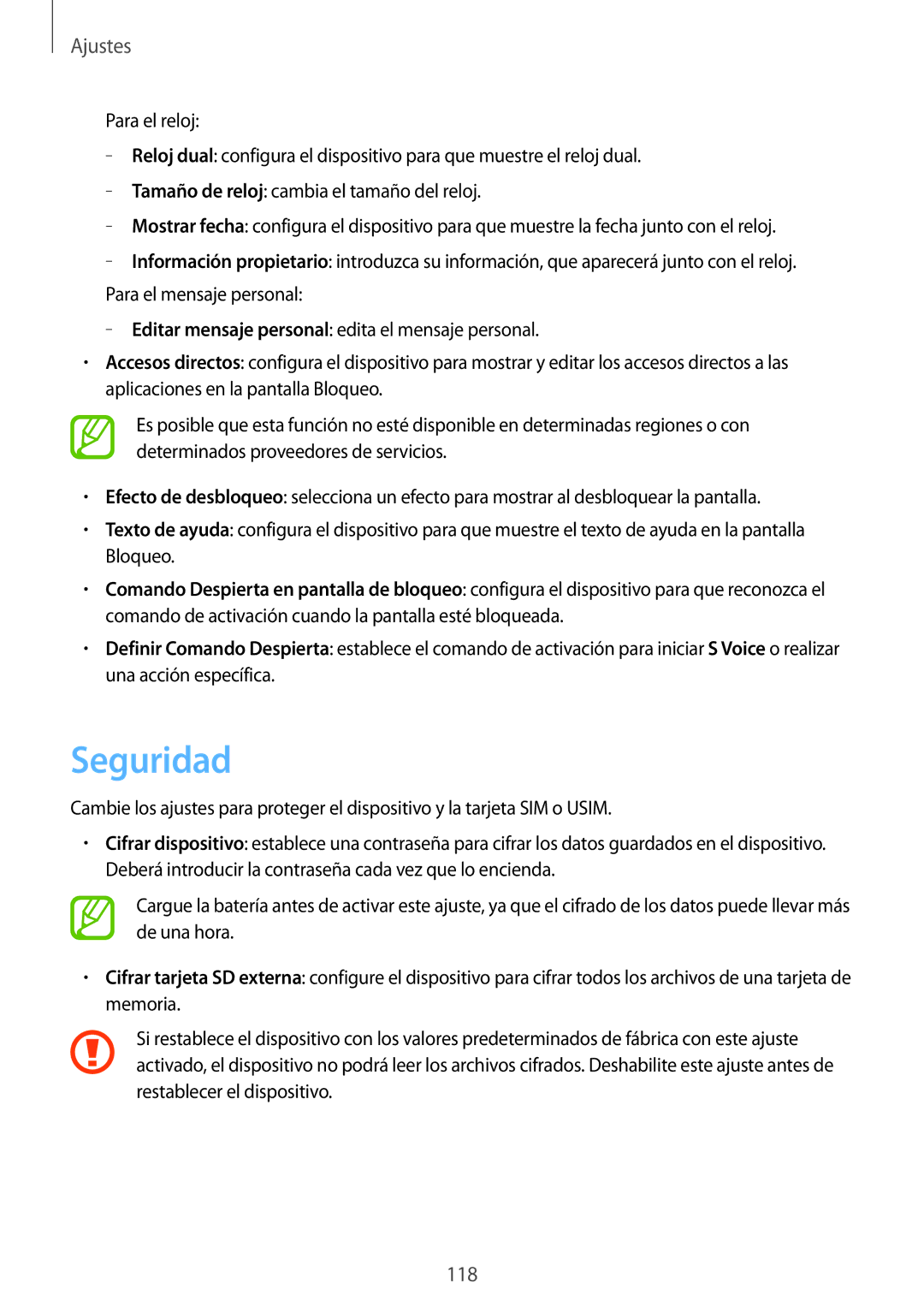 Samsung SM-T3150ZWAATL manual Seguridad 