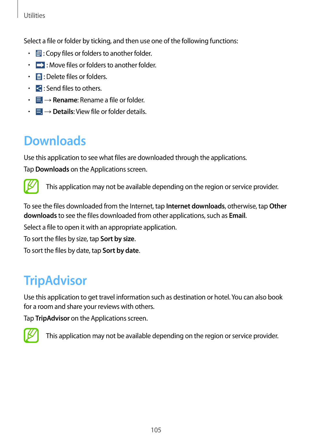 Samsung SM-T3150ZWATMH, SM-T3150ZWAVD2, SM-T3150ZWADBT, SM-T3150ZWADTM, SM-T3150MKADBT, SM-T3150ZWAXEF Downloads, TripAdvisor 