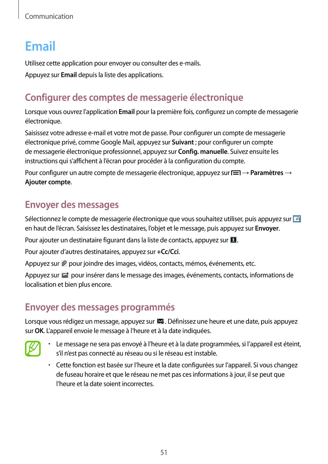 Samsung SM-T3150MKABOG, SM-T3150ZWAXEF, SM-T3150MKAXEF, SM-T3150ZWABOG Configurer des comptes de messagerie électronique 